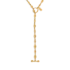 Collier Grace Lariat en laiton doré vintage