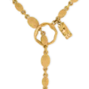 Collier Grace Lariat en laiton doré vintage