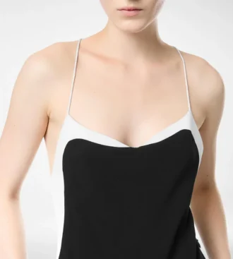 Combinaison-caraco double georgette stretch