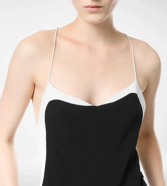 Combinaison-caraco double georgette stretch