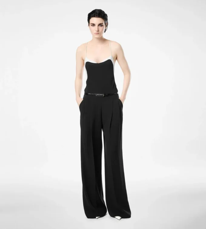 Combinaison-caraco double georgette stretch