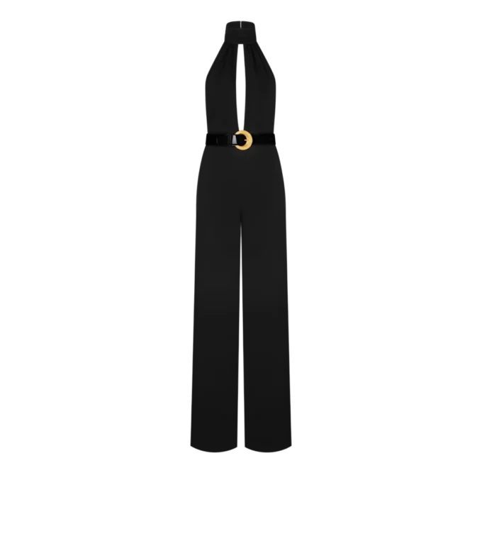 Combinaison à ceinture et encolure dos nu « Sable » Combinaison à ceinture et encolure dos nu « Sable »
