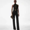 Combinaison à ceinture et encolure dos nu « Sable » Combinaison à ceinture et encolure dos nu « Sable »
