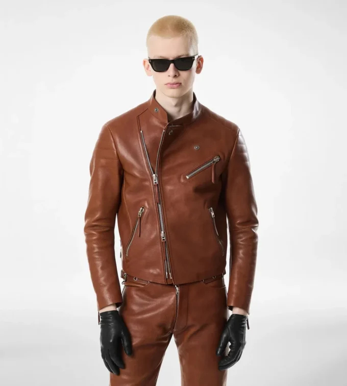 Cuir grainé Buffalo Asymmetric Racer Cuir grainé Buffalo Asymmetric Racer