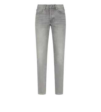Denim selvedge stretch slim fit gris