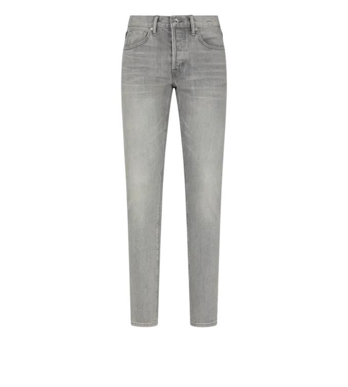 Denim selvedge stretch slim fit gris