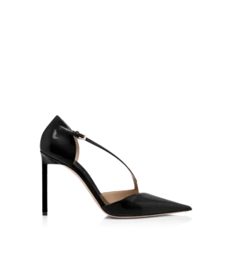 Escarpins asymétriques en cuir verni