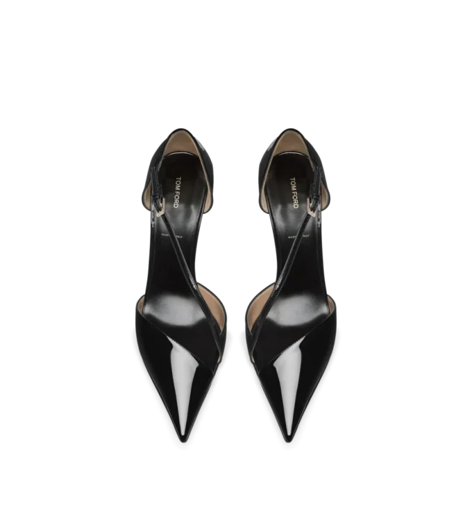 Escarpins asymétriques en cuir verni Escarpins asymétriques en cuir verni