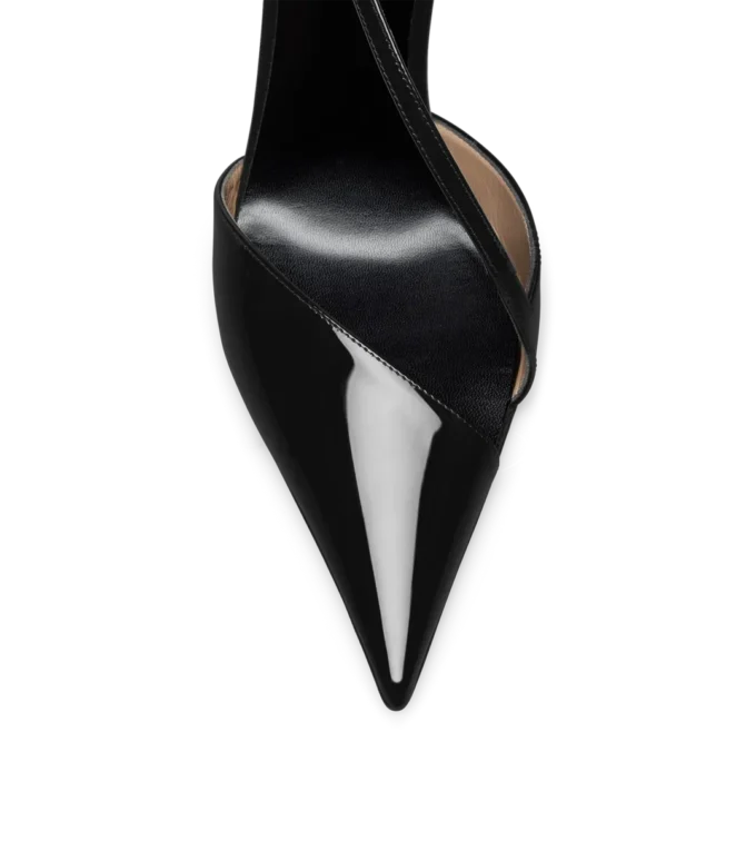 Escarpins asymétriques en cuir verni Escarpins asymétriques en cuir verni