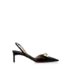 Escarpins à bride arrière en cuir brillant Escarpins à bride arrière en cuir brillant