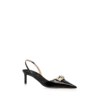 Escarpins à bride arrière en cuir brillant Escarpins à bride arrière en cuir brillant