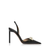 Escarpins à bride arrière en cuir grainé souple