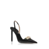 Escarpins à bride arrière en cuir grainé souple
