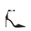 Escarpins à bride cheville en cuir grainé souple