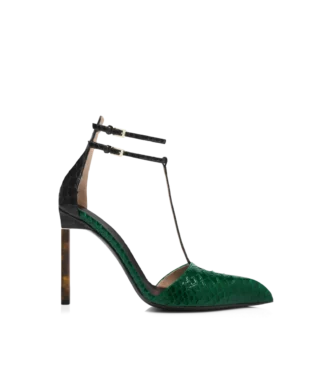 Escarpins à bride en python imprimé