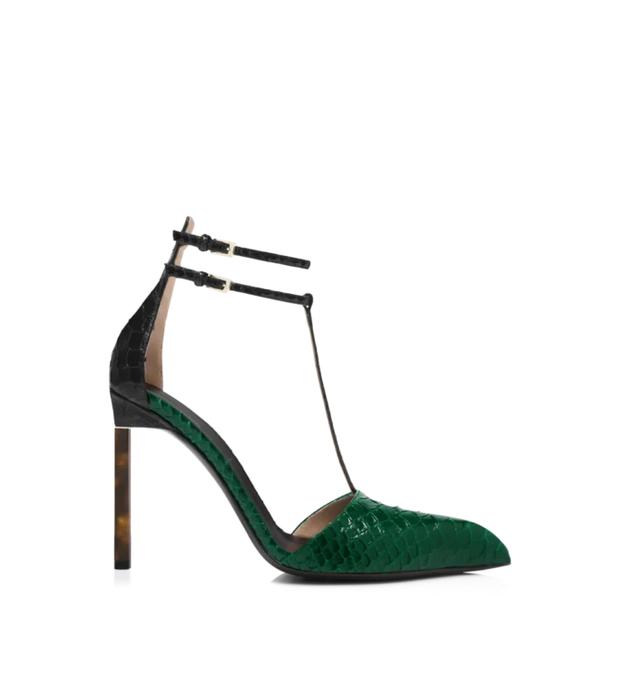 Escarpins à bride en python imprimé