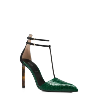 Escarpins à bride en python imprimé