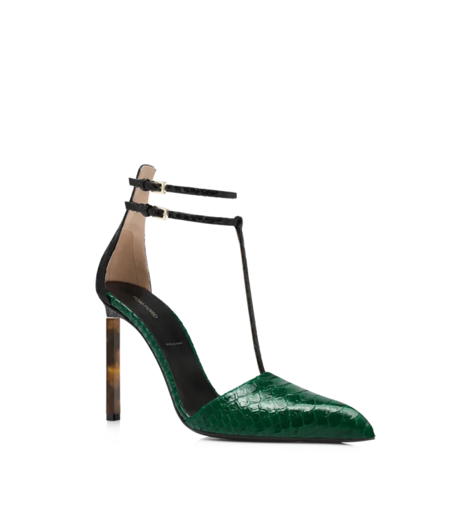 Escarpins à bride en python imprimé