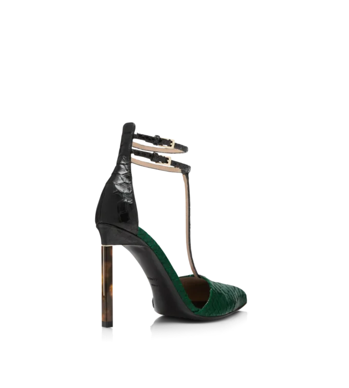 Escarpins à bride en python imprimé