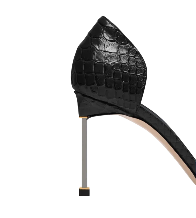 Escarpins D&rsquo;Orsay à talons aiguilles en python imprimé semi-brillant