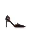 Escarpins Eva D&rsquo;Orsay en cuir crocodile estampé brillant