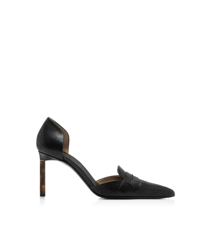 Escarpins Eva D&rsquo;Orsay en cuir grainé souple