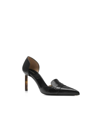 Escarpins Eva D&rsquo;Orsay en cuir grainé souple