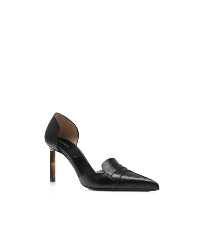 Escarpins Eva D&rsquo;Orsay en cuir grainé souple