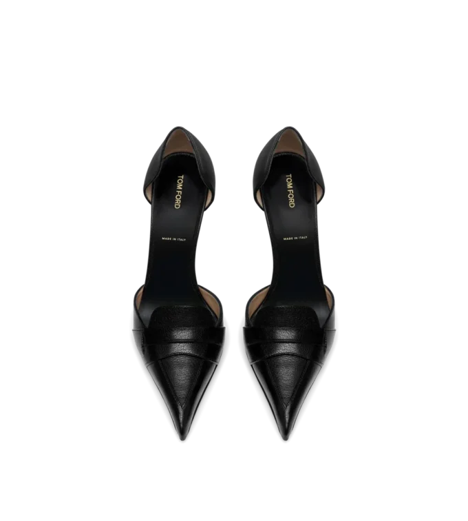 Escarpins Eva D&rsquo;Orsay en cuir grainé souple