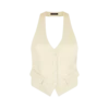 Gilet ouvert dans le dos en twill de soie et laine Gilet ouvert dans le dos en twill de soie et laine