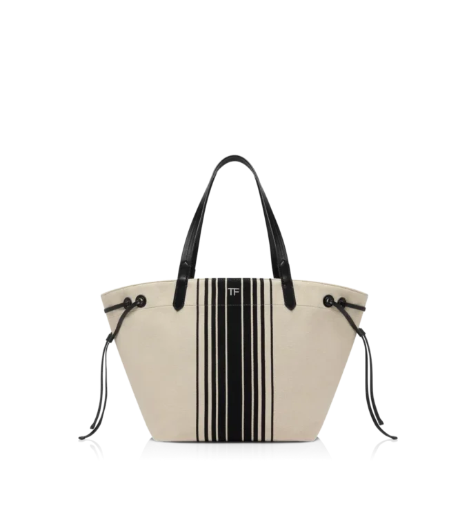 Grand sac fourre-tout en jacquard rayé Grand sac fourre-tout en jacquard rayé