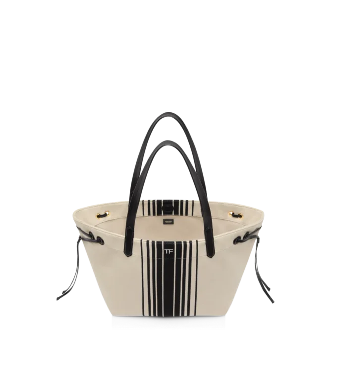 Grand sac fourre-tout en jacquard rayé Grand sac fourre-tout en jacquard rayé