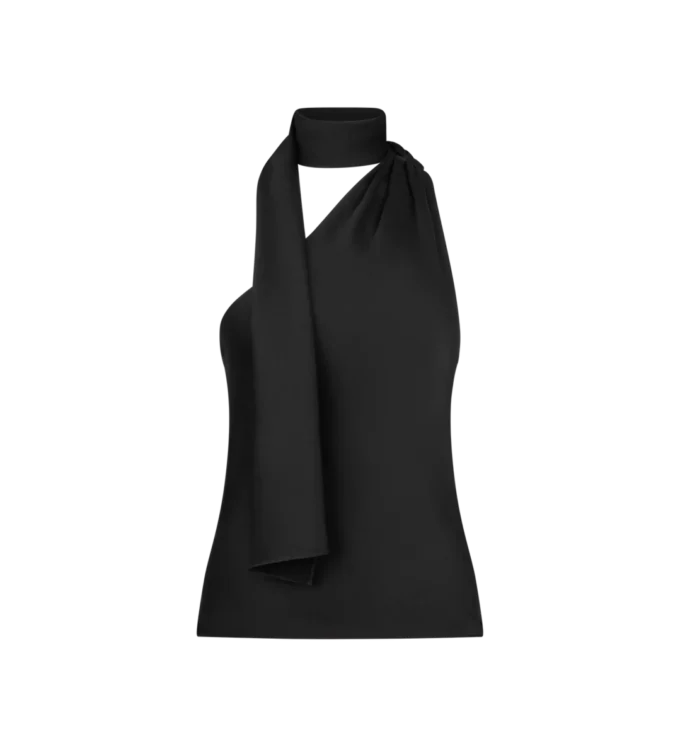 Haut asymétrique avec détail foulard Haut asymétrique avec détail foulard