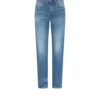 Jean droit stretch bleu à lisière