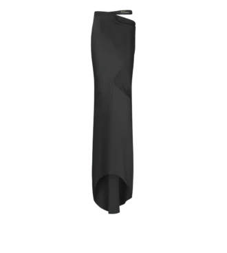 Jupe longue en satin de soie