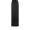 Jupe longue portefeuille avec ceinture en cuir