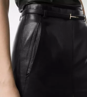Jupe Lux en cuir nappa