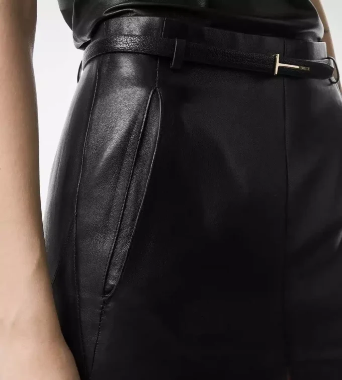 Jupe Lux en cuir nappa Jupe Lux en cuir nappa
