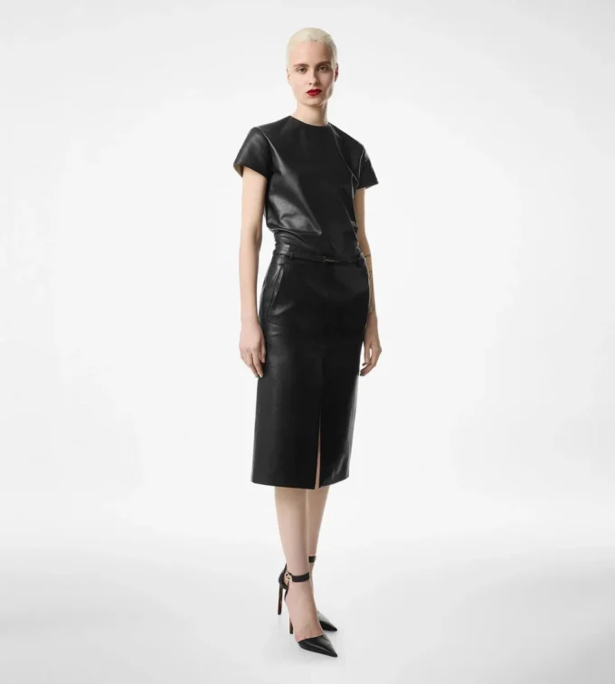 Jupe Lux en cuir nappa Jupe Lux en cuir nappa