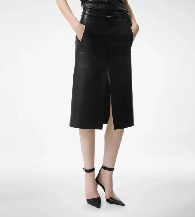 Jupe Lux en cuir nappa Jupe Lux en cuir nappa