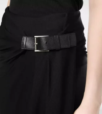 Jupe portefeuille avec détails en cuir