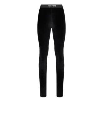 Leggings signature en velours brillant extensible