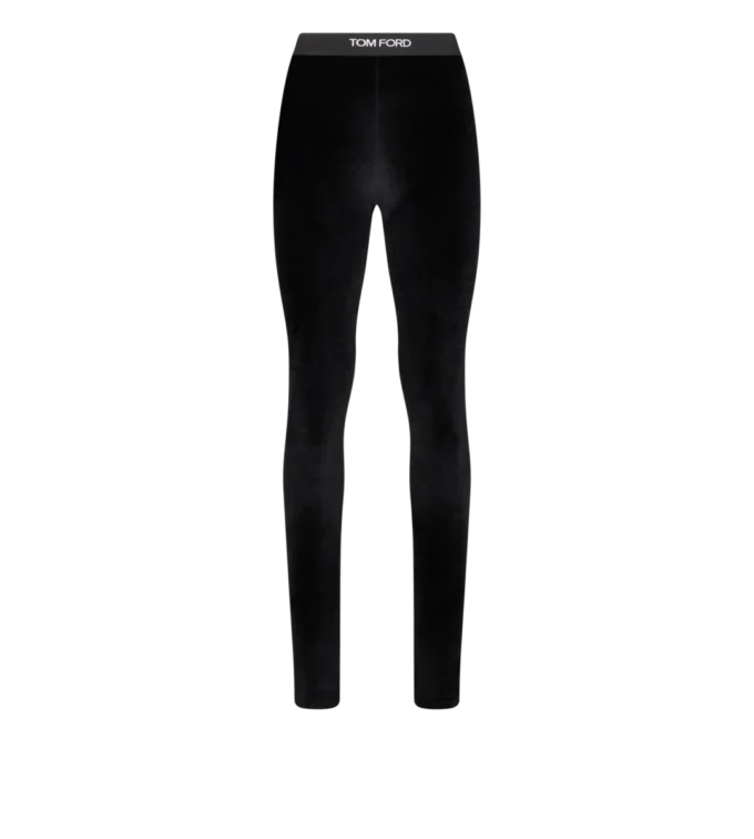 Leggings signature en velours brillant extensible
