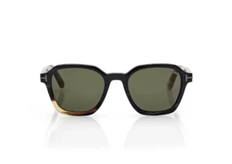 Lunettes de soleil géométriques en corne