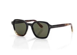 Lunettes de soleil géométriques en corne