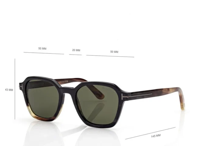 Lunettes de soleil géométriques en corne
