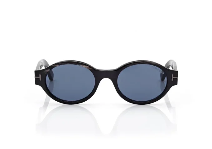 Lunettes de soleil ovales en corne