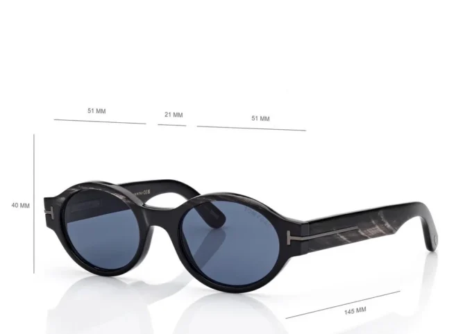 Lunettes de soleil ovales en corne