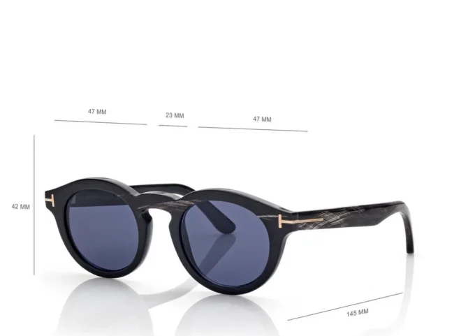 Lunettes de soleil rondes en corne Lunettes de soleil rondes en corne
