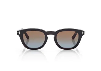 Lunettes de soleil rondes souples en corne